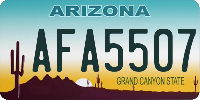 AZ license plate AFA5507