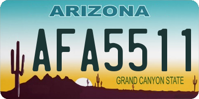 AZ license plate AFA5511