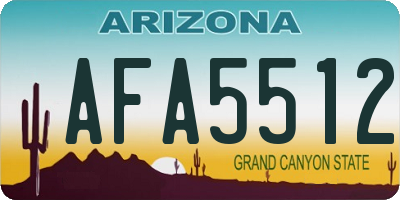 AZ license plate AFA5512