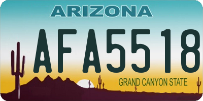 AZ license plate AFA5518