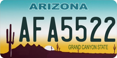 AZ license plate AFA5522
