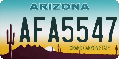 AZ license plate AFA5547