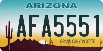 AZ license plate AFA5551