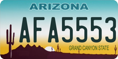 AZ license plate AFA5553