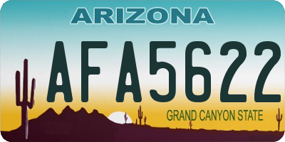 AZ license plate AFA5622