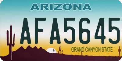 AZ license plate AFA5645