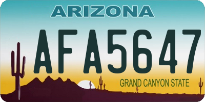 AZ license plate AFA5647