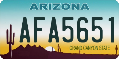 AZ license plate AFA5651