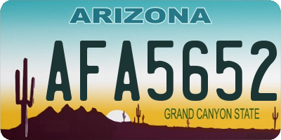 AZ license plate AFA5652