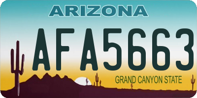 AZ license plate AFA5663