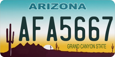 AZ license plate AFA5667