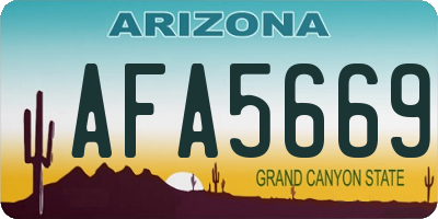 AZ license plate AFA5669
