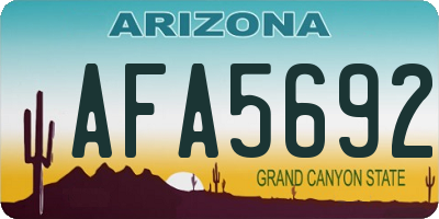 AZ license plate AFA5692