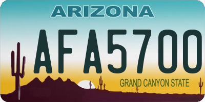 AZ license plate AFA5700