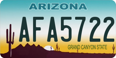 AZ license plate AFA5722