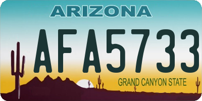 AZ license plate AFA5733