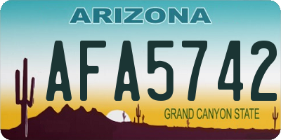 AZ license plate AFA5742