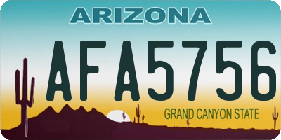 AZ license plate AFA5756