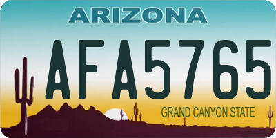 AZ license plate AFA5765