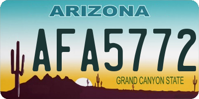 AZ license plate AFA5772