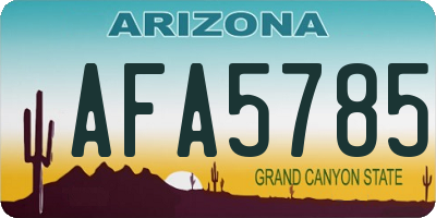 AZ license plate AFA5785