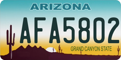 AZ license plate AFA5802