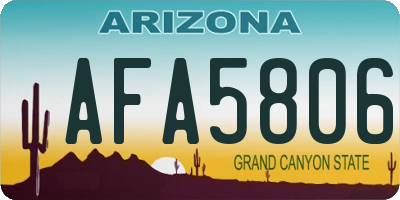 AZ license plate AFA5806