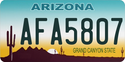 AZ license plate AFA5807