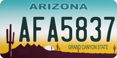 AZ license plate AFA5837
