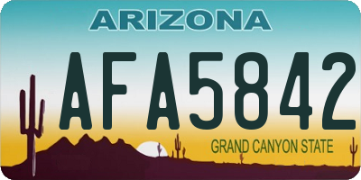 AZ license plate AFA5842