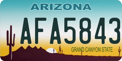 AZ license plate AFA5843