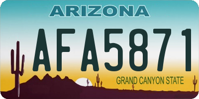 AZ license plate AFA5871
