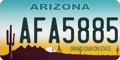 AZ license plate AFA5885
