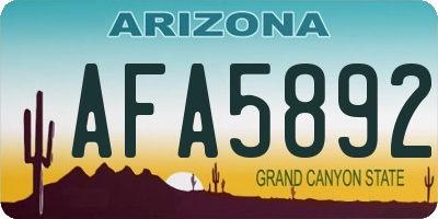 AZ license plate AFA5892