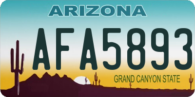 AZ license plate AFA5893