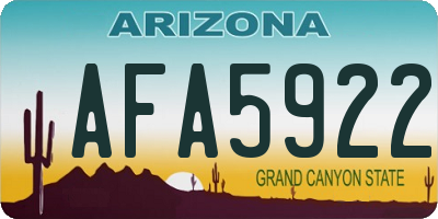AZ license plate AFA5922