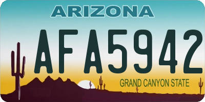 AZ license plate AFA5942