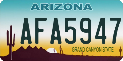 AZ license plate AFA5947