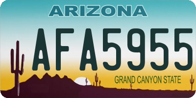 AZ license plate AFA5955