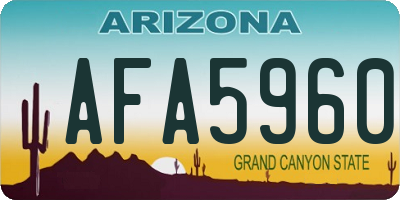 AZ license plate AFA5960