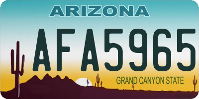 AZ license plate AFA5965