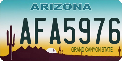 AZ license plate AFA5976