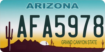 AZ license plate AFA5978