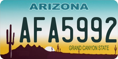 AZ license plate AFA5992