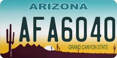 AZ license plate AFA6040