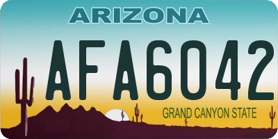 AZ license plate AFA6042