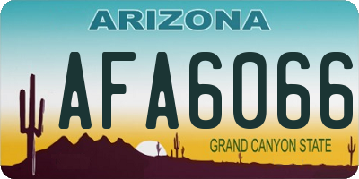 AZ license plate AFA6066