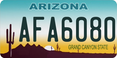 AZ license plate AFA6080