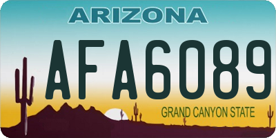 AZ license plate AFA6089