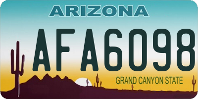 AZ license plate AFA6098
